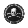 ESPA - Funny Fashion 8 Assiettes En Carton Pirate, Noir Et Blanc -Spooky Decor World 8 assiettes en carton pirate noir et blanc
