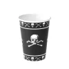 ESPA - Funny Fashion 8 Gobelets En Carton Pirate, Noir Et Blanc -Spooky Decor World 8 gobelets en carton pirate noir et blanc