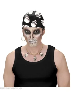 WIDMANN Bandana Tête De Mort Noir Et Blanc - 55x55 Cm - 100% Cotton -Spooky Decor World bandana tete de mort noir et blanc 55x55 cm 100 cotton 2