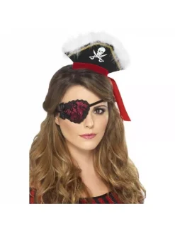 Smiffys Cache-oeil Pirate Femme Rouge Dentelle -Spooky Decor World cache oeil pirate femme rouge dentelle 1