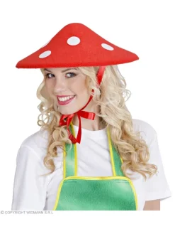 WIDMANN Chapeau Champignon En Feutre Rouge à Pois Blanc - Mixte -Spooky Decor World chapeau champignon en feutre rouge a pois blanc mixte 2