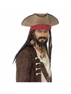 Smiffys Chapeau De Pirate Marron Avec Dreadlocks