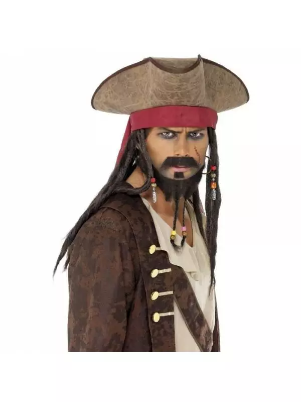 Smiffys Chapeau De Pirate Marron Avec Dreadlocks 3 Smiffys Chapeau De Pirate Marron Avec Dreadlocks