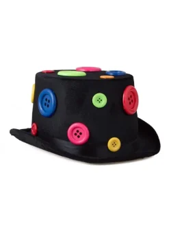 Chapeau Haut De Forme Pour Clown Avec Boutons Multicolores