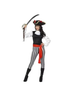 Smiffys Déguisement Pirate Femme (haut, Pantalon, Couvre-bottes, Tour Du Cou Gothique Et Ceinture) -Spooky Decor World costume pirate femme 23 2