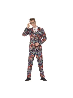 Smiffys Costume Sexy Homme, Motif Clown Maléfique (veste, Pantalon, Cravate) -Spooky Decor World costume sexy homme motif clown malefique veste pantalon cravate 3