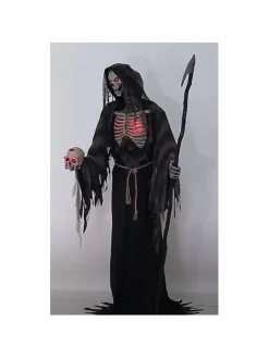 Décoration D'Halloween Avec Faucheuse Animée De 2,15m -Spooky Decor World decoration d halloween avec faucheuse animee de 215m 2