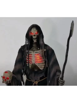 Décoration D'Halloween Avec Faucheuse Animée De 2,15m -Spooky Decor World decoration d halloween avec faucheuse animee de 215m 3