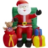 WIDMANN Décoration Père Noël, Gonflable Et Lumineuse - Tête Animée Et Musique