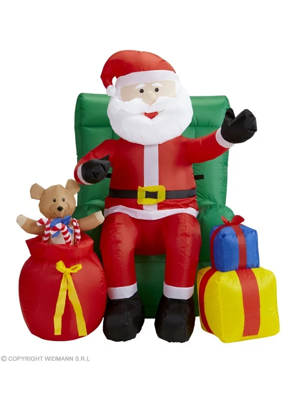WIDMANN Décoration Père Noël, Gonflable Et Lumineuse - Tête Animée Et Musique 3 WIDMANN Décoration Père Noël, Gonflable Et Lumineuse - Tête Animée Et Musique