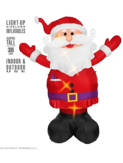 WIDMANN Décoration Père Noël Gonflable, Lumineux Avec Ventilateur - 3m -