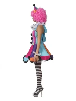 Déguisement Clown Femme (robe, Chapeau, Collerette Et Poignets) -Spooky Decor World deguisement clown femme robe chapeau collerette et poignets 1