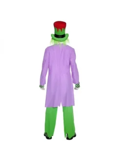Smiffys Déguisement Clown Méchant Vert Et Violet Homme (haut, Pantalon, Chapeau, Masque, Couvre-chaussures Et Gants) -Spooky Decor World deguisement clown mechant vert et violet homme haut pantalon chapeau masque couvre chaussures et gants 3