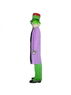 Smiffys Déguisement Clown Méchant Vert Et Violet Homme (haut, Pantalon, Chapeau, Masque, Couvre-chaussures Et Gants) -Spooky Decor World deguisement clown mechant vert et violet homme haut pantalon chapeau masque couvre chaussures et gants 4