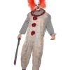 Smiffys Déguisement Clown Vintage Gris Adulte (combinaison, Collerette) -Spooky Decor World deguisement clown vintage gris adulte combinaison collerette