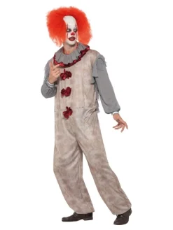 Smiffys Déguisement Clown Vintage Gris Adulte (combinaison, Collerette) -Spooky Decor World deguisement clown vintage gris adulte combinaison collerette 2