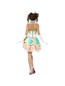 Smiffys Déguisement Clown Vintage Sexy (corset, Jupe Avec Jupon Attaché, Col Et Chapeau Mini) -Spooky Decor World deguisement clown vintage sexy corset jupe avec jupon attache col et chapeau mini 1