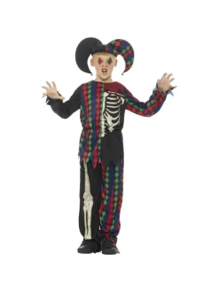 Smiffys Déguisement Enfant Squelette Fou Du Roi (haut, Pantalon Et Chapeau)