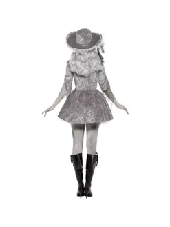 Smiffys Déguisement Fantôme Pirate Femme Gris Et Blanc (robe & Chapeau) -Spooky Decor World deguisement fantome pirate femme gris et blanc robe chapeau 1