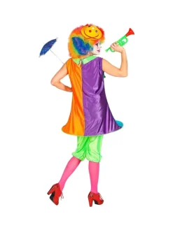 WIDMANN Déguisement Femme Clown Multicolore (robe Avec Cerceau Et Cravate, Pantalon Court) -Spooky Decor World deguisement femme clown multicolore robe avec cerceau et cravate pantalon court 2
