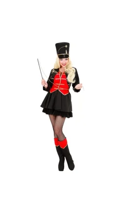 WIDMANN Déguisement Femme Dompteuse De Cirque Rouge Et Noir (veste Avec Gilet, Jupe, Sur-bottes, Chapeau, Fouet) -Spooky Decor World deguisement femme dompteuse de cirque rouge et noir veste avec gilet jupe sur bottes chapeau fouet 1