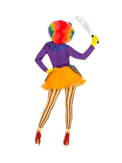 WIDMANN Déguisement Joker Femme Multicolore (robe Avec Tutu, Collants Sans Pieds, Mini Chapeau) -Spooky Decor World deguisement joker femme multicolore robe avec tutu collants sans pieds mini chapeau 2