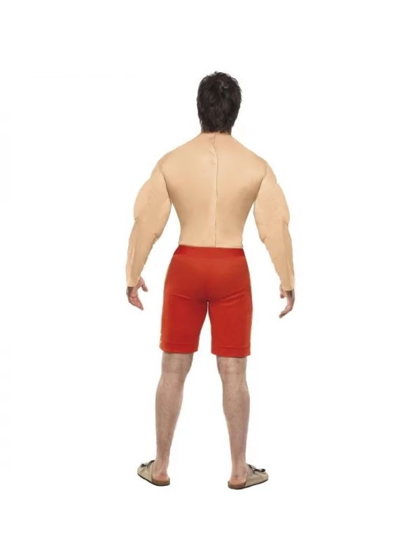 Smiffys Déguisement Maître-nageur Baywatch Rouge Musclé Homme (haut Avec Muscle Pectoraux, Short) 4 Smiffys Déguisement Maître-nageur Baywatch Rouge Musclé Homme (haut Avec Muscle Pectoraux, Short) – Image 2