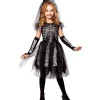 WIDMANN Déguisement Mariée Fille Squelette Noir (robe, Mitaines, Voile De Mariée Avec Cornes) -Spooky Decor World deguisement mariee fille squelette noir robe mitaines voile de mariee avec cornes