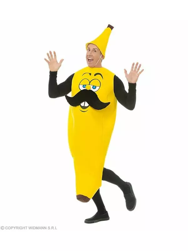 WIDMANN Déguisement Monsieur Banane Adulte Avec Moustache & Chapeau 3 WIDMANN Déguisement Monsieur Banane Adulte Avec Moustache & Chapeau