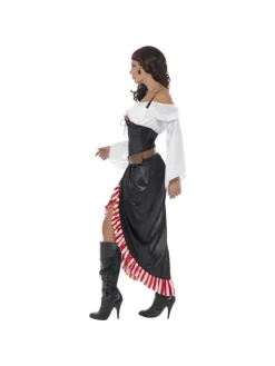 Smiffys Déguisement Pirate, Belle Aventurière (Top, Jupe Et Ceinture) -Spooky Decor World deguisement pirate belle aventuriere top jupe et ceinture 2