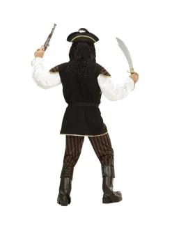 WIDMANN Déguisement Pirate Capitaine Homme (chemise Avec Veston, Pantalon, Ceinture, Chapeau à Plumes, Couvre-bottes) -Spooky Decor World deguisement pirate capitaine homme chemise avec veston pantalon ceinture chapeau a plumes couvre bottes 3