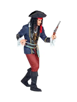 WIDMANN Déguisement Pirate Capitaine Homme (veste Avec Gilet, Chemise, Pantalon, Ceinture, Couvre Bottes, Chapeau) -Spooky Decor World deguisement pirate capitaine homme veste avec gilet chemise pantalon ceinture couvre bottes chapeau 2