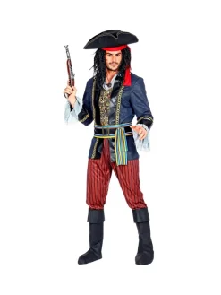WIDMANN Déguisement Pirate Capitaine Homme (veste Avec Gilet, Chemise, Pantalon, Ceinture, Couvre Bottes, Chapeau)