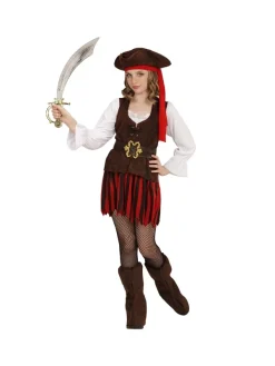 WIDMANN Déguisement Pirate De Caraïbes Fille (robe, Ceinture, Couvre-bottes, Bandeau, Chapeau)
