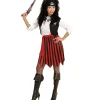WIDMANN Déguisement Pirate Femme Noir, Rouge Et Blanc (robe Avec Veston, Ceinture, Bandeau) -Spooky Decor World deguisement pirate femme noir rouge et blanc robe avec veston ceinture bandeau