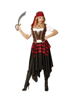 WIDMANN Déguisement Pirate Femme (robe Longue, Corset, Bandeau)