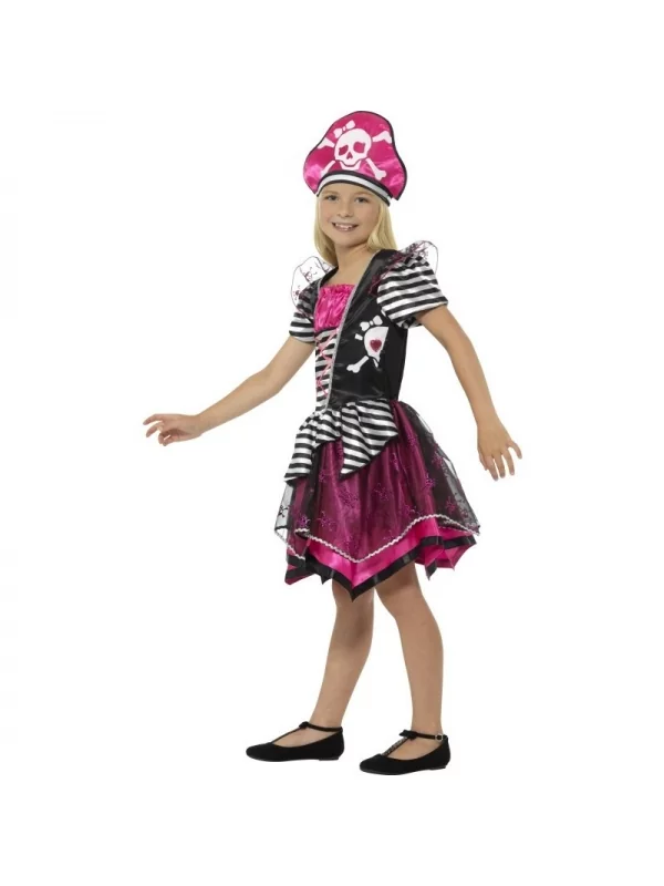 Smiffys Déguisement Pirate, Fille, Rose Et Noir (robe Et Coiffe) 4 Smiffys Déguisement Pirate, Fille, Rose Et Noir (robe Et Coiffe) – Image 2
