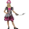 Smiffys Déguisement Pirate, Fille, Rose Et Noir (robe Et Coiffe) -Spooky Decor World deguisement pirate fille rose et noir robe et coiffe