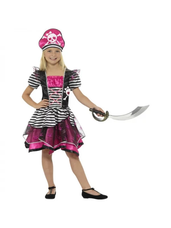 Smiffys Déguisement Pirate, Fille, Rose Et Noir (robe Et Coiffe) 3 Smiffys Déguisement Pirate, Fille, Rose Et Noir (robe Et Coiffe)