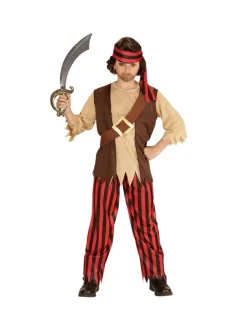 WIDMANN Déguisement Pirate Garçon (chemise Avec Veston Et Ceinture, Pantalon, Bandeau)