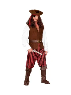 WIDMANN Déguisement Pirate Homme (chemise Avec Gilet, Ceinture, Sur-bottes, Bandeau, Chapeau, Cache Oeil)