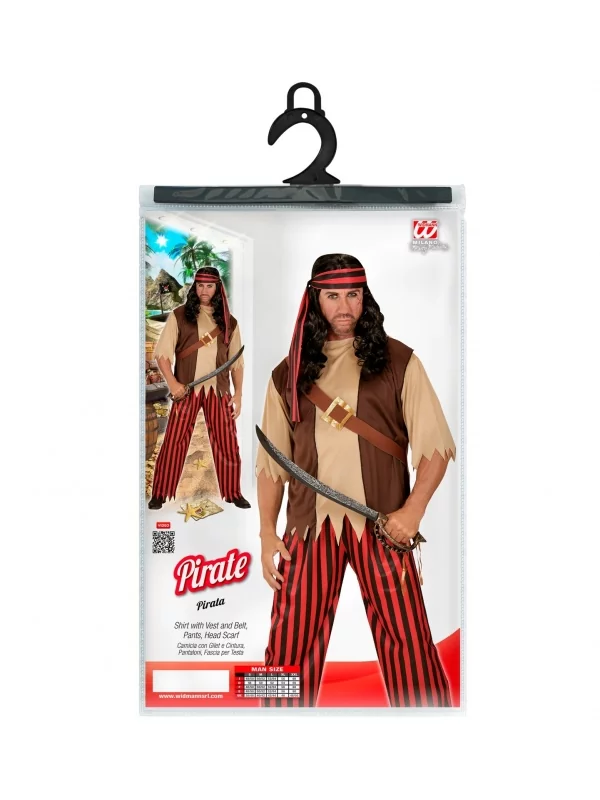WIDMANN Déguisement Pirate Homme (chemise Avec Veston Et Ceinture, Pantalon, Bandeau) 6 WIDMANN Déguisement Pirate Homme (chemise Avec Veston Et Ceinture, Pantalon, Bandeau) – Image 4
