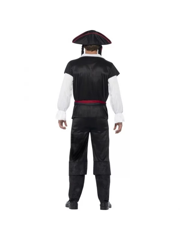 Smiffys Déguisement Pirate Homme Noir ( Haut, Pantalon, Ceinture Et Tricorne Avec Cheveux) 5 Smiffys Déguisement Pirate Homme Noir ( Haut, Pantalon, Ceinture Et Tricorne Avec Cheveux) – Image 3