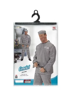 WIDMANN Déguisement Prisonnier Homme (haut, Pantalon, Calot) -Spooky Decor World deguisement prisonnier homme haut pantalon calot 2