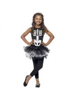 Smiffys Déguisement Robe Squelette Fille, Noir Et Blanc Avec Tutu