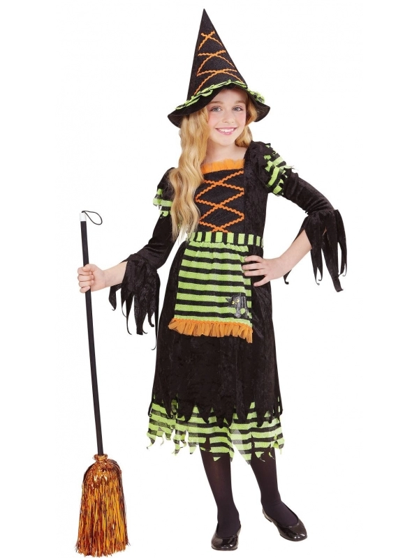 WIDMANN Déguisement Sorcière Fille Du 4 Au 7 Ans Noir Et Vert 3 WIDMANN Déguisement Sorcière Fille Du 4 Au 7 Ans Noir Et Vert