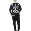 Smiffys Déguisement Squelette Senor Jour Des Morts Homme (veste, Fausse Chemise, Cravate, Chapeau, Masque Latex) -Spooky Decor World deguisement squelette senor jour des morts homme veste fausse chemise cravate chapeau masque latex