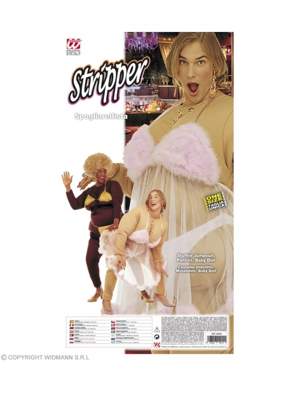 WIDMANN Déguisement Super Strip-teaseuse Homme (costume Rembourré, Culottes, Nuisette) 4 WIDMANN Déguisement Super Strip-teaseuse Homme (costume Rembourré, Culottes, Nuisette) – Image 2