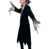 Smiffys Déguisement Vampire Araignée Fille Robe à Col Haut, Noir Et Argent) -Spooky Decor World deguisement vampire araignee fille robe a col haut noir et argent