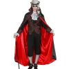 WIDMANN Déguisement Vampire Rouge Et Noir Homme (chemise Avec Gilet, Jabot, Cape) -Spooky Decor World deguisement vampire rouge et noir homme chemise avec gilet jabot cape